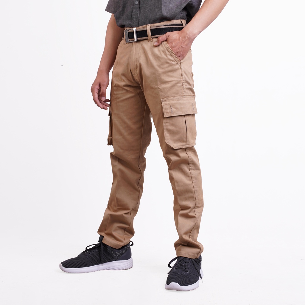 RS31 Celana Cargo Pants Pria High Quality Super Big Size - Cargo Ukuran Jumbo Khaki