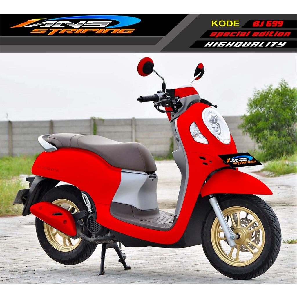 DECAL STIKER HONDA SCOOPY FULL BODY TERBARU / STICKER VARIASI SCOOPY FULL WARNA UNGU / STICKER TERMURAH