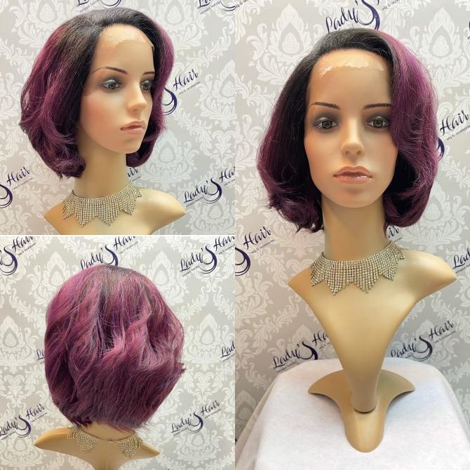 wig pendek wanita gelombang model korea bahan fiber