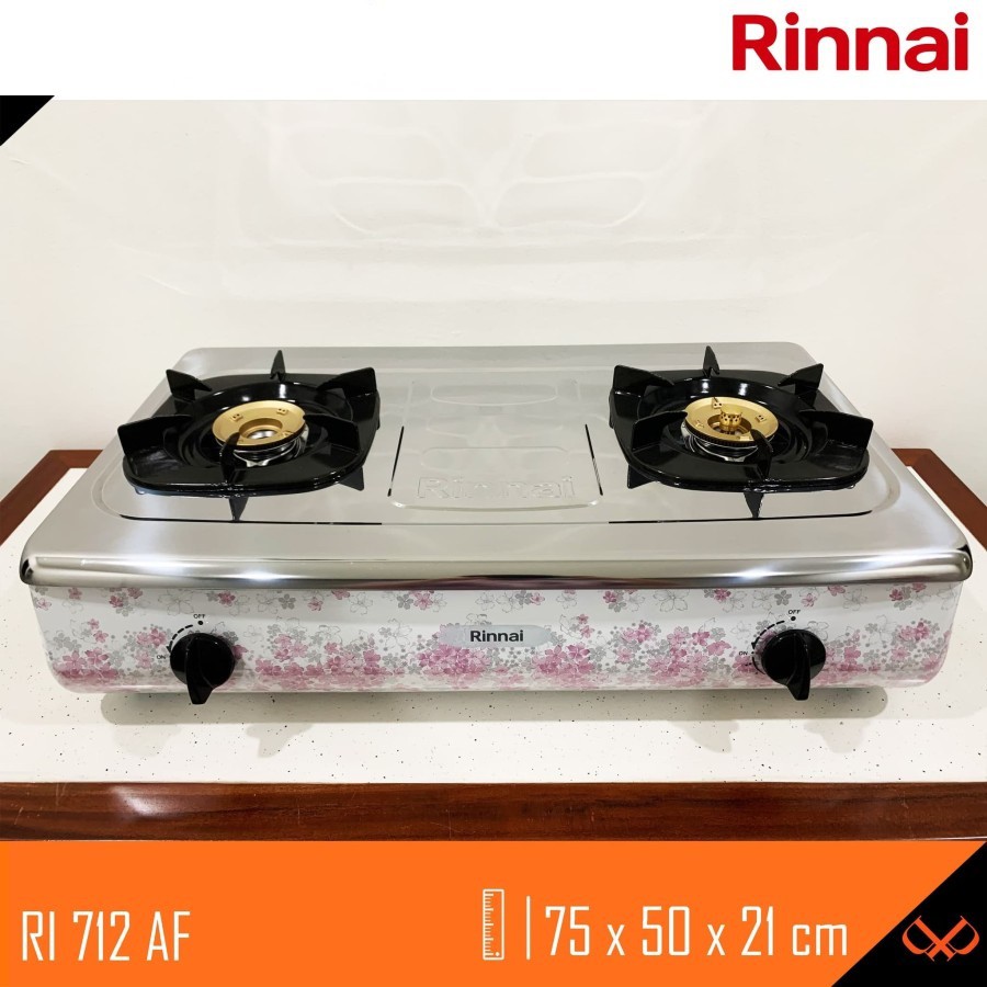 RINNAI Kompor Gas RI 712 AF - 2 Tungku - Garansi Resmi 1 Tahun