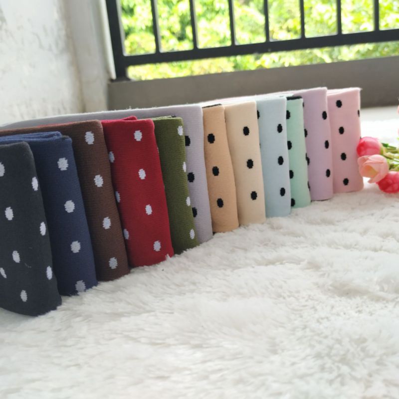 [12 PASANG] KAOS KAKI MOTIF POLKA KECIL