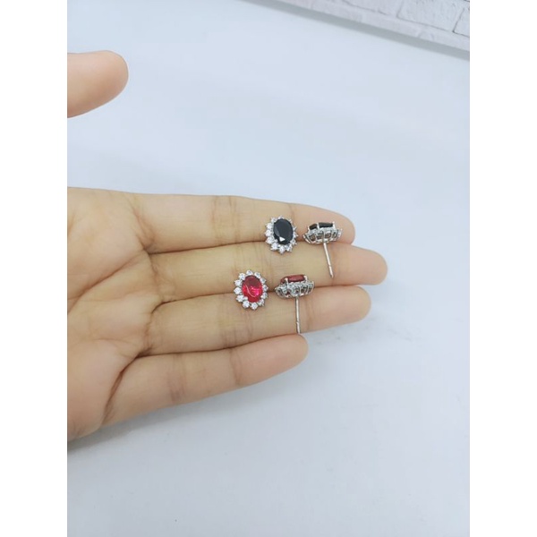 GIWANG PERAK ASLI SILVER 925 LAPIS EMAS/GIWANG LADYDAY VARIASI MATA HITAM/MERAH/GIWANG ASLI SILVER 925/FASHION WANITA
