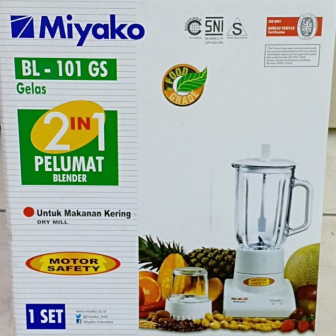 Blender Miyako BL 101 GS  BL101GS  2In1 Kaca 1 Liter Gelas Kaca