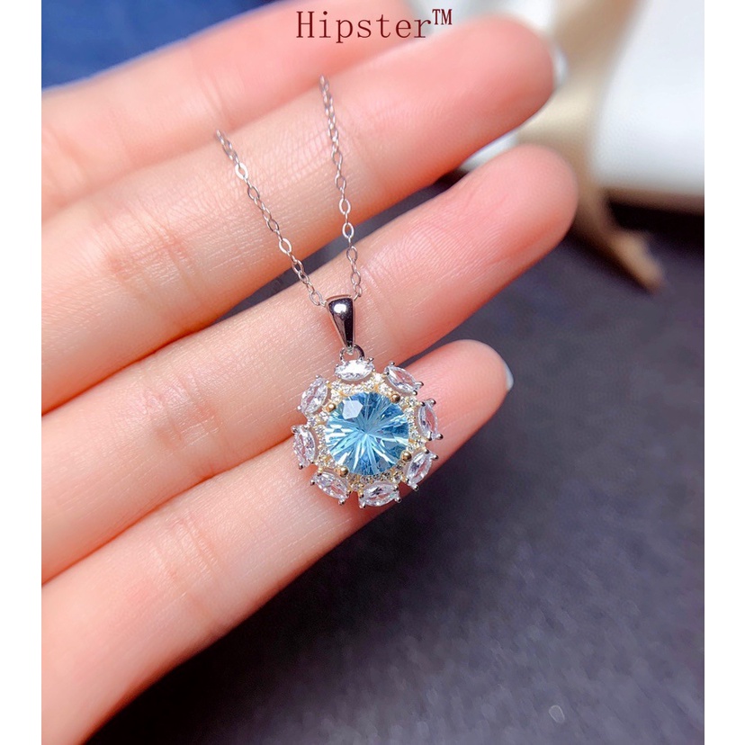 New Fashion Hot Sale Natural Sky Sapphire Set Rings Pendant