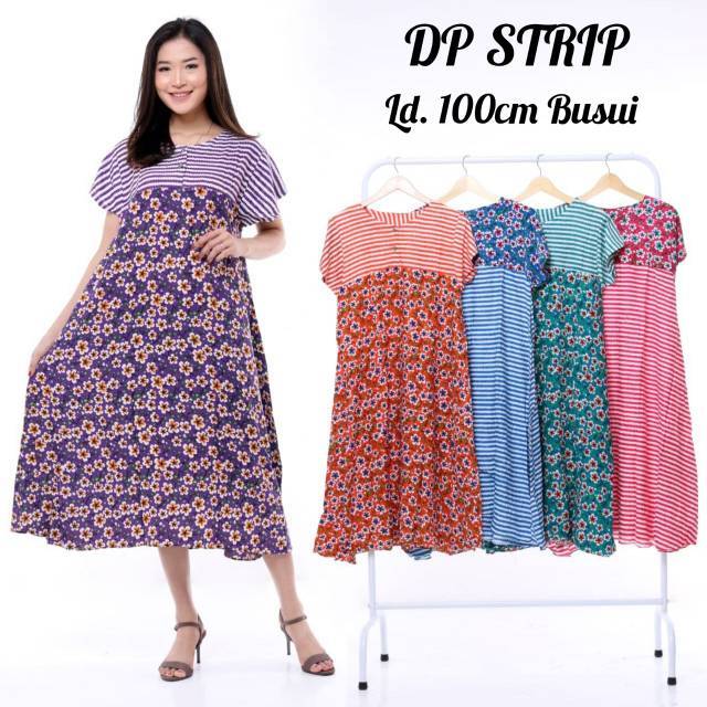  Daster  batik  payung stripe grosir baju  tidur bahan adem 