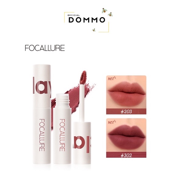 DOMMO - D8118 FOCALLURE New Lipstik Cream Velvet-Mist Matte Lip Clay [ BPOM ] FA179