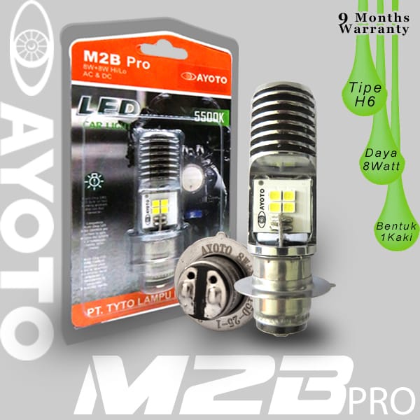 COD Lampu motor depan AYOTO LED M2B H6 AC & DC motor matic/bebek-1