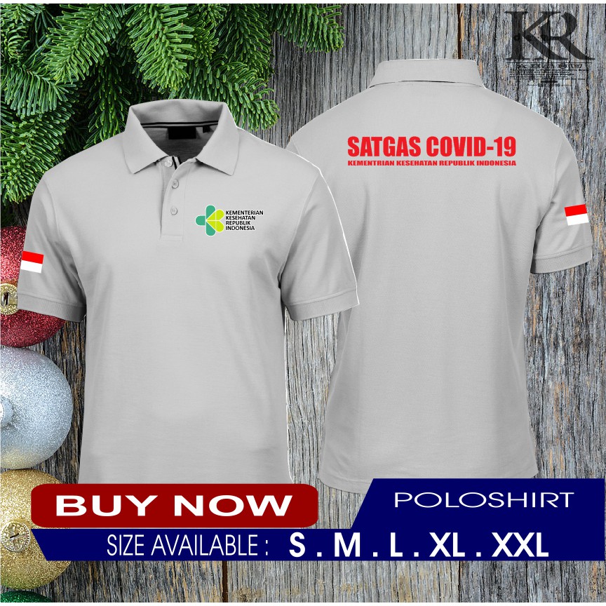 poloshirt kaos kerah relawan SATGAS COVID-19 KEMENKES RI terbaru -KHARMEN CLOTH