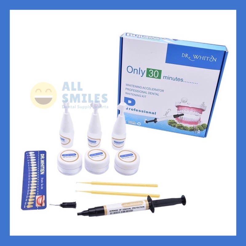 bahan bleaching pemutih gigi dr whiten dental teeth whitening dengan sinar