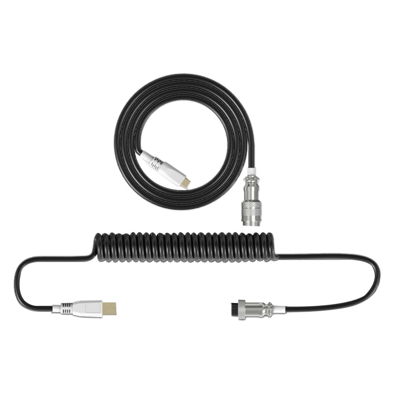 Btsg 2meter Kabel USB Tipe C Yang Dapat Dilepas Keyboard Mekanik Jalur Konektor Penerbangan