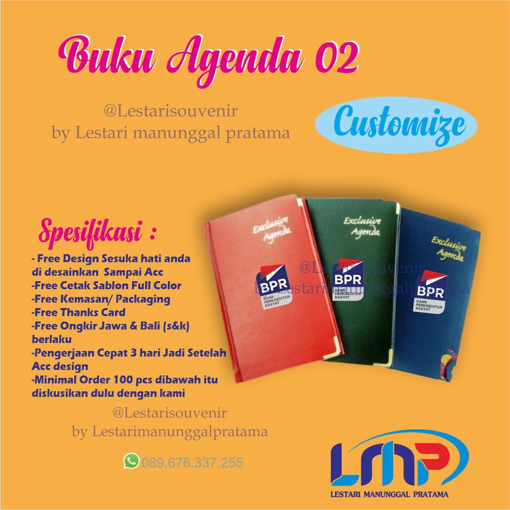 

Souvenir Buku Agenda Custom (02) / souvenir nikah buku agenda / souvenir merchandise custom buku agenda