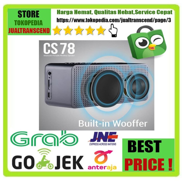 Comson CS78 Speaker Portable Bluetooth dengan Alarm dan Jam Digital FS