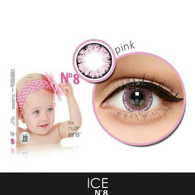 Ice N8/Big eyes/diameter 16 mm/ pink / X2softlens/ ukuran Normal