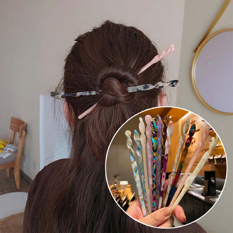 Chinese Style Hair Sticks Vintage Acetate Chopstick Women Hair Pins Hair Clips Pins Wedding Hair Jewelry Accessories