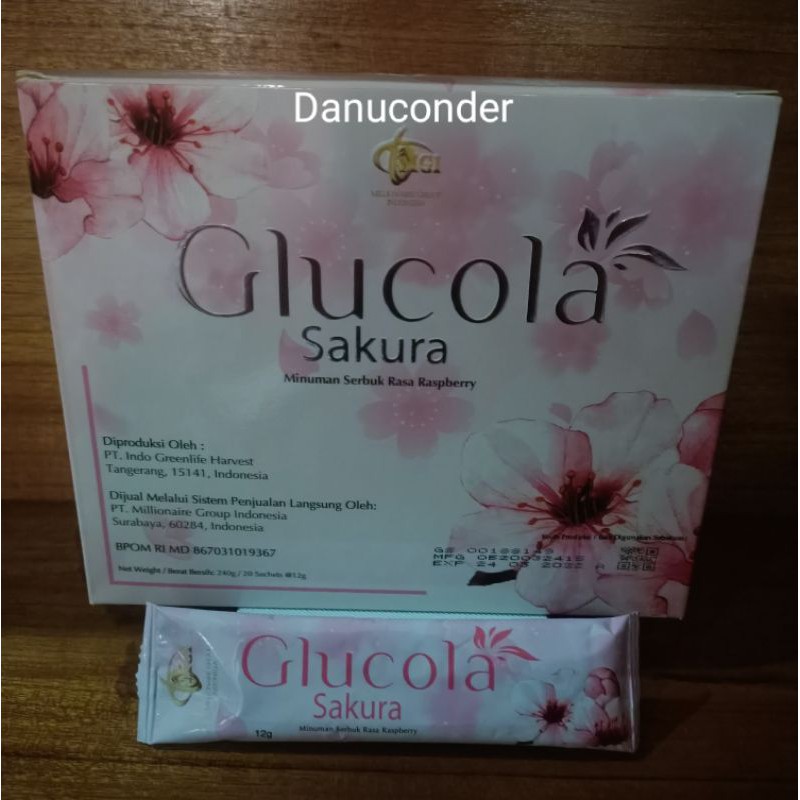 

Glucola Sakura minuman serbuk rasa rasapherry isi 20sachet x 12gram