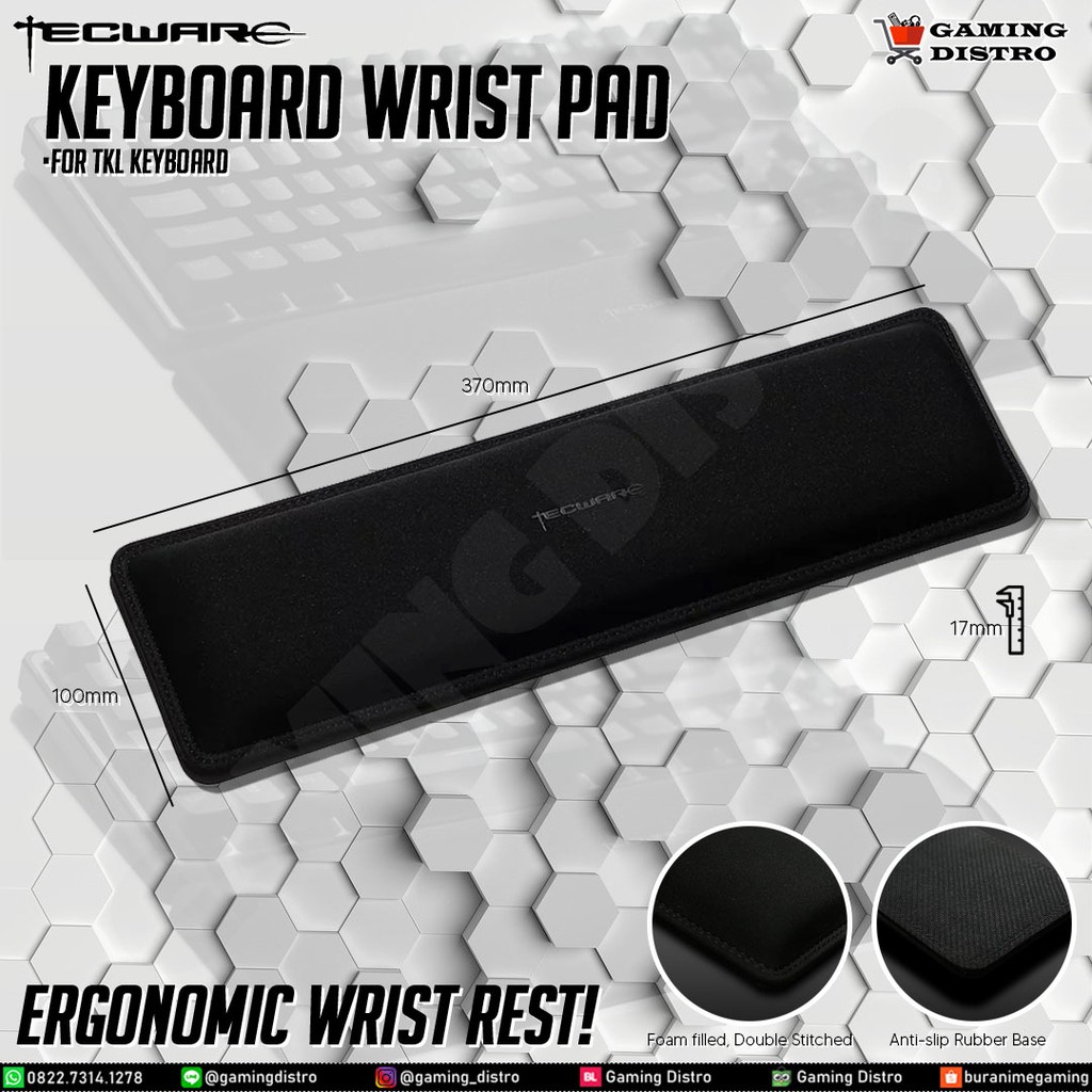 Tecware Wrist Rest Keyboard TKL - Sandaran Tangan Keyboard Tenkeyless