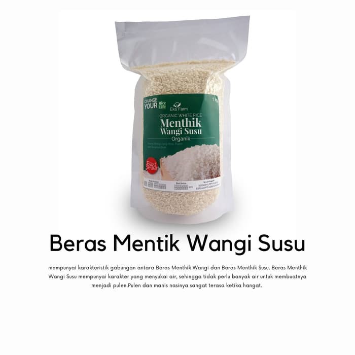 

Beras Menthik wangi Susu Organik 1kg Ekafarm