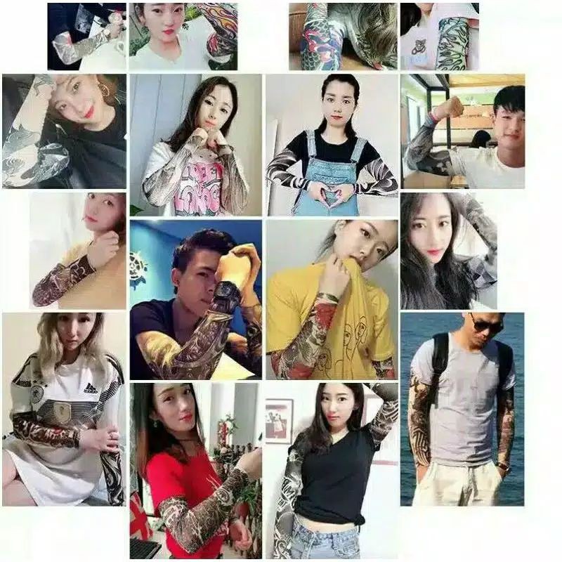 sarung tangan manset tato palsu