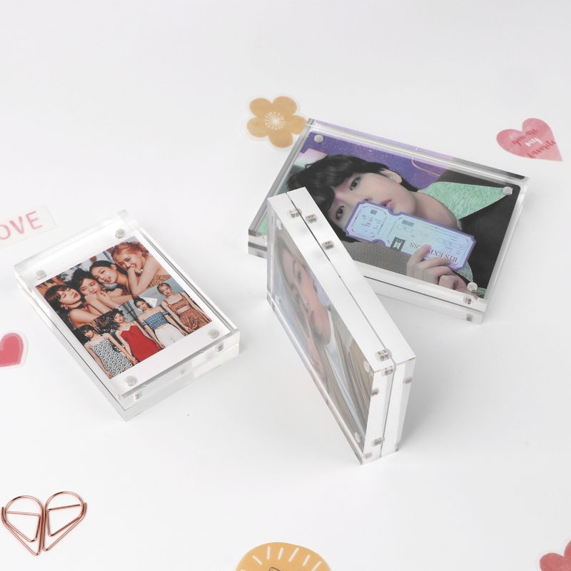 Bingkai Foto Magnetik Bahan Akrilik Transparan Desain Kpop Bts Blackpink