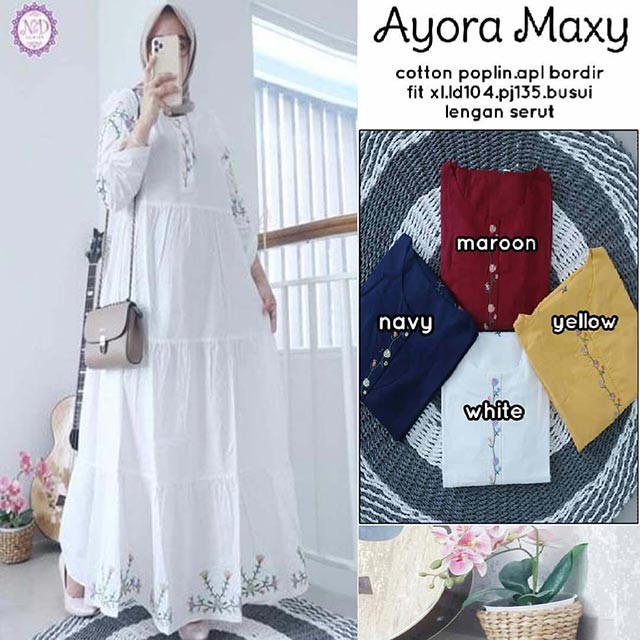 [PROMO] GAMIS AYORA MAXY/DRESS/BAJU/CEWEK/MUSLIMAH/HIJAB/SYAR'I/PROMO/WANITA/FASHION/TERMURAH