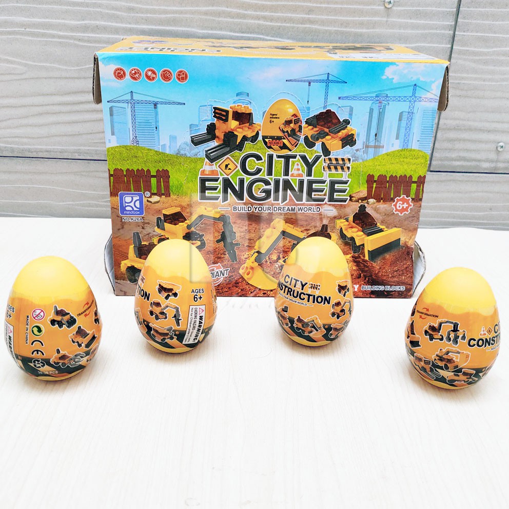 City Engineer Surprise Egg Mainan Telur Kejutan Lego Mobil Konstruksi Mini Engineering