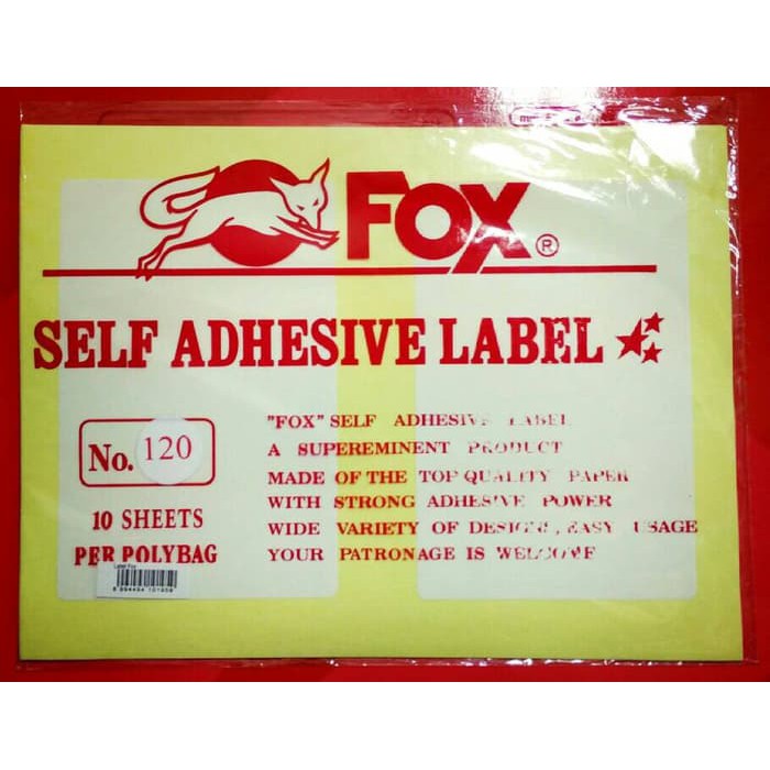 

Unik Fox Label Stiker 120 Undangan Nama Self Adhesive Murah