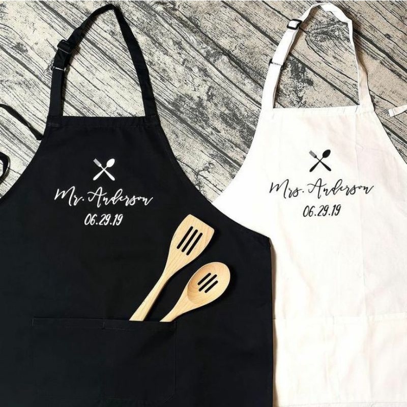 Apron Celemek putih Celemek Masak Celemek pria wanita Celemek kitchen Celemek Waitres Celemek Dapur Drill