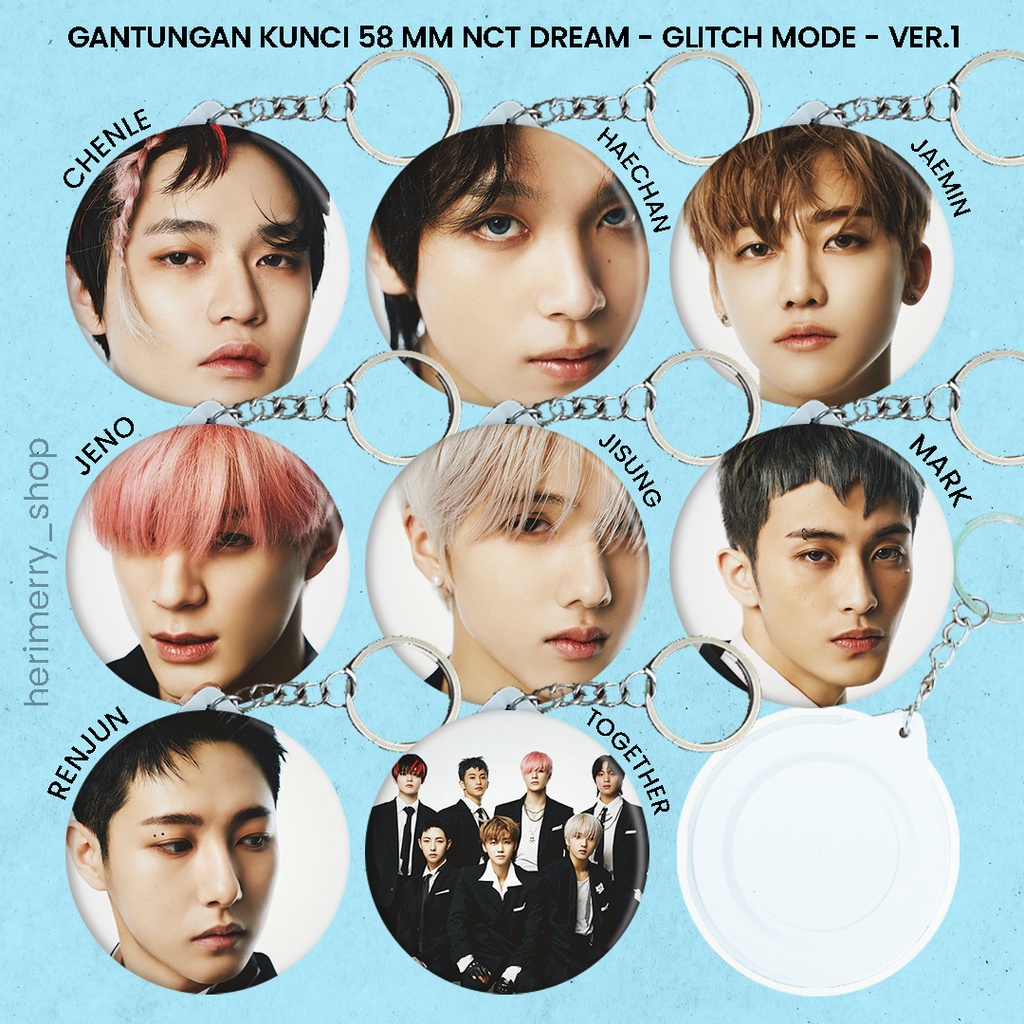 Gantungan Kunci NCT Dream GLITCH MODE  - Souvenir Ganci 58 mm Merchandise KPOP