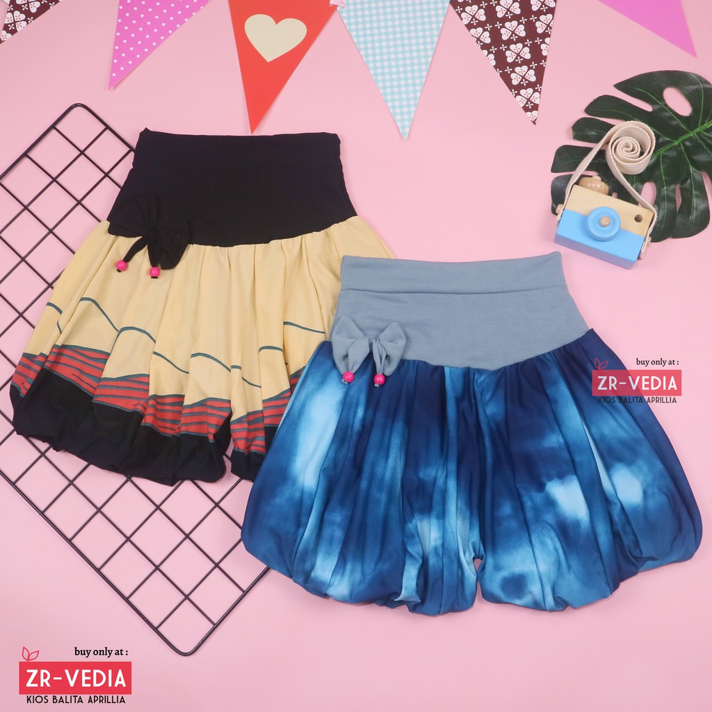 Celana Baloon uk. 5-6 Tahun / Celana Pop Anak Murah Perempuan Pita Polos Short Pants Kids Pendek