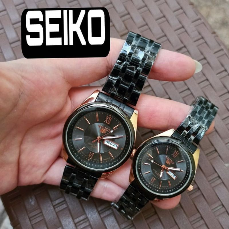 Jam tangan Couple Seiko rantai gold  - ( Tanggal &amp; hari aktif)