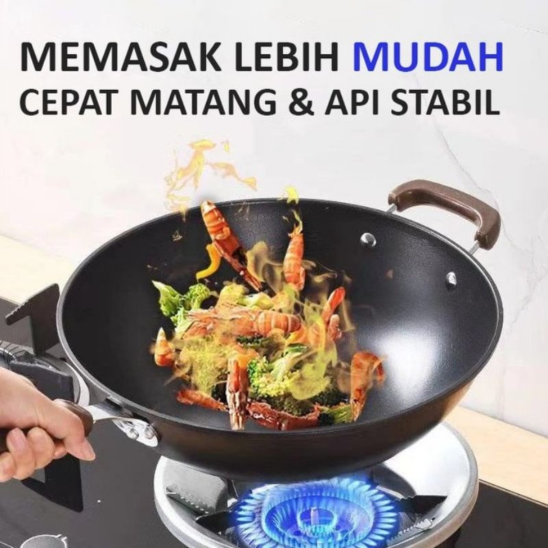 Cover Tatakan Kompor Gas Universal Anti Angin Dudukan Kompor Hemat Gas Alas Kompor Gas Stainless Steel Model Bulat Penutup Kompor Gas Hemat Energi Cocok Untuk Semua Jenis Kompor