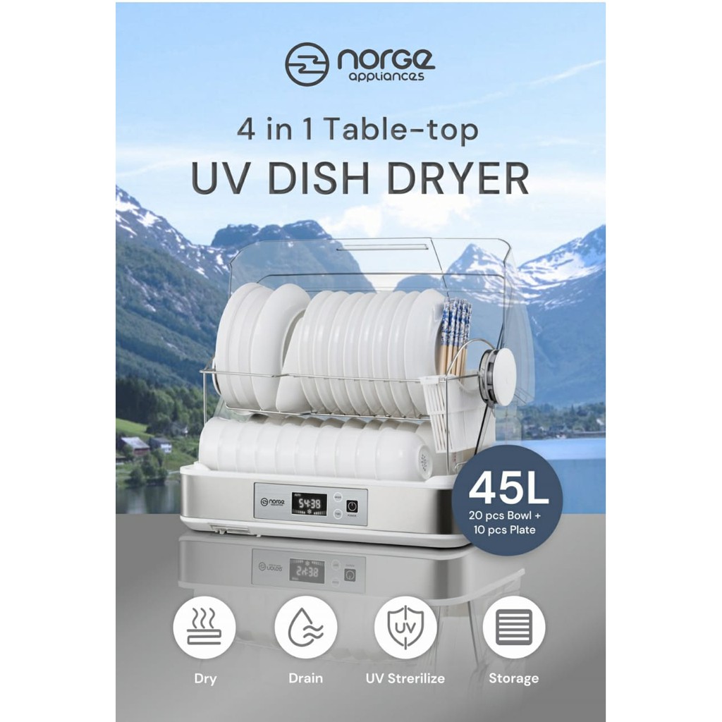 Norge 4 in 1 Table-top UV Dish Dryer  / Sterilizer Alat Makan