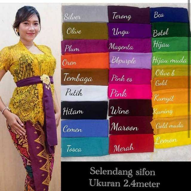 Selendang sifon Bali premium