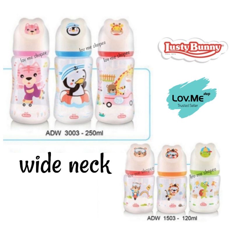 lov me❤ LUSTY BUNNY BOTOL SUSU Reguler dan Wideneck 60ml 120ml 250ml  BPA FREE  ADB6001 |DB1208 |  DB2408 | adw1503 |adw3003