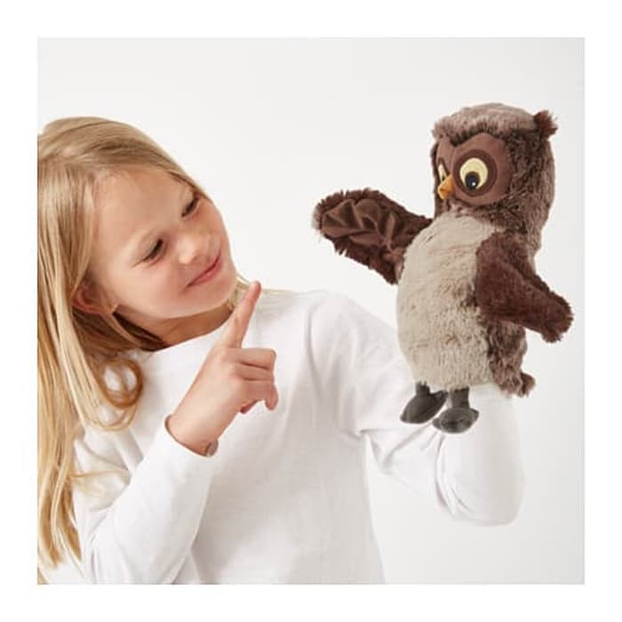 Unik Mainan Anak IKEA VANDRING UGGLA Boneka Tangan Burung Hantu Hand Puppet Diskon