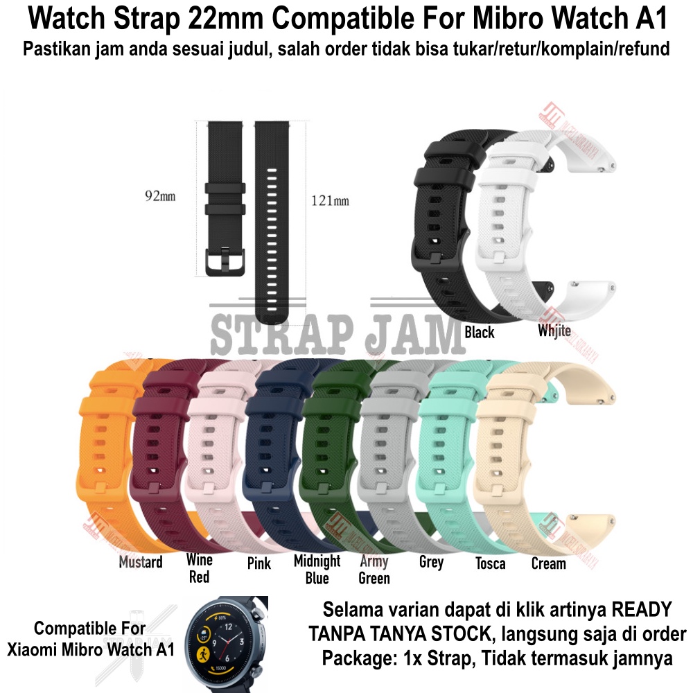 OYE Strap Mibro Watch A1 - Tali Jam Tangan 22mm Rubber Silikon Lentur Nyaman