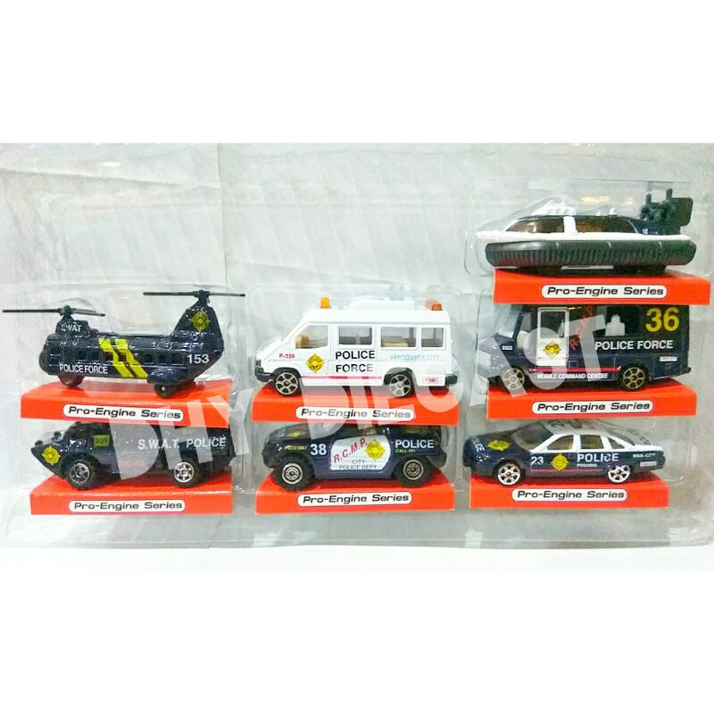 Mainan Diecast Street Machine Pro Engine 7pcs Police