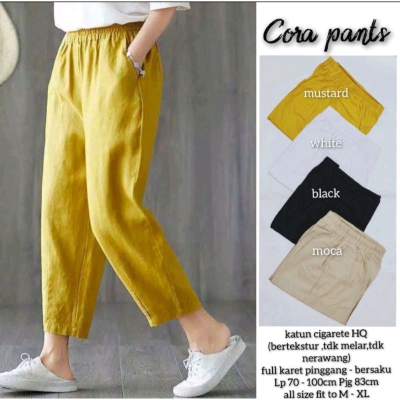 Cora Pants Linen Pants  celana panjang wanita casual linen rami