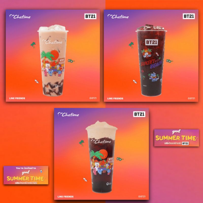 CUP CHATIME BT21 | CUP BT21 CHATIME SUMMER TIME | STOCK LIMIT