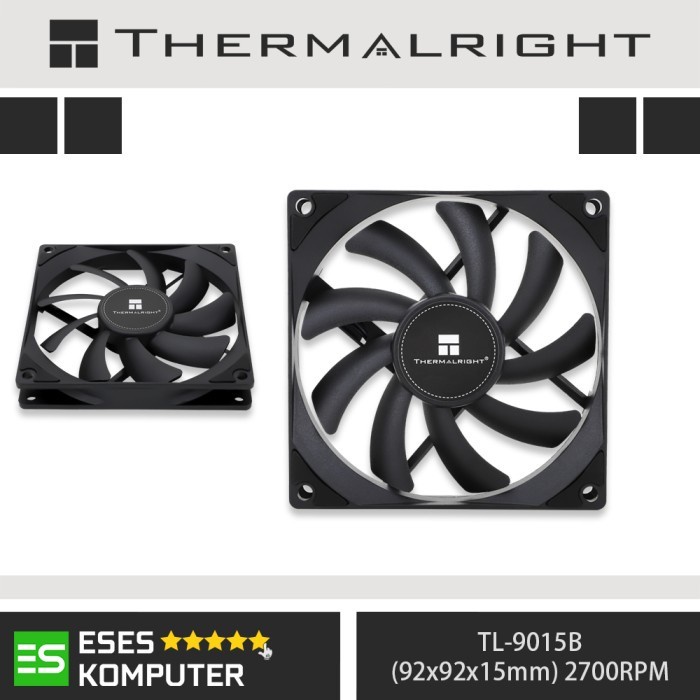 Fan THERMALRIGHT TL-9015B BLACK | 92mm SLIM 15mm PWM Fan