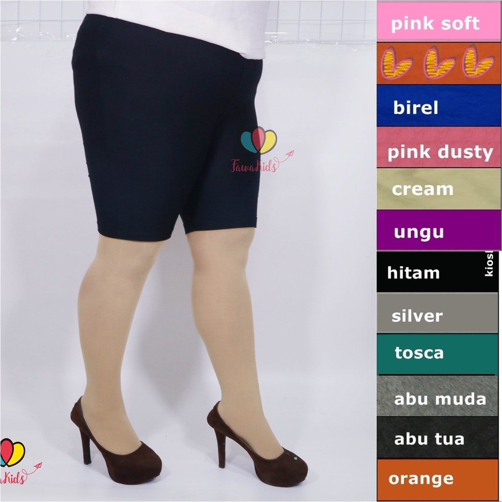 Celana Short Dewasa JUMBO / Celana Bahan Kaos Big Size Pendek XL Ketat Polos Dalaman Rok Wanita