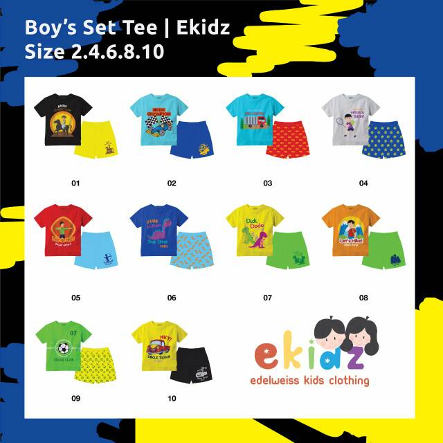 Stelan boy ekidz/grosir kaos anak/Ekidz