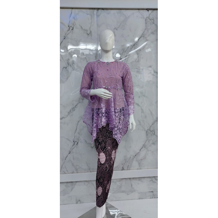 Kebaya dres tulle bordir mutiara