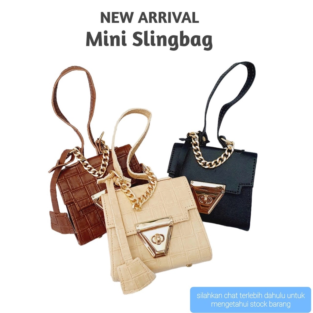 TAS SELEMPANG MINI CROCODILE SIMPLE RANTAI WANITA KOREA FASHION