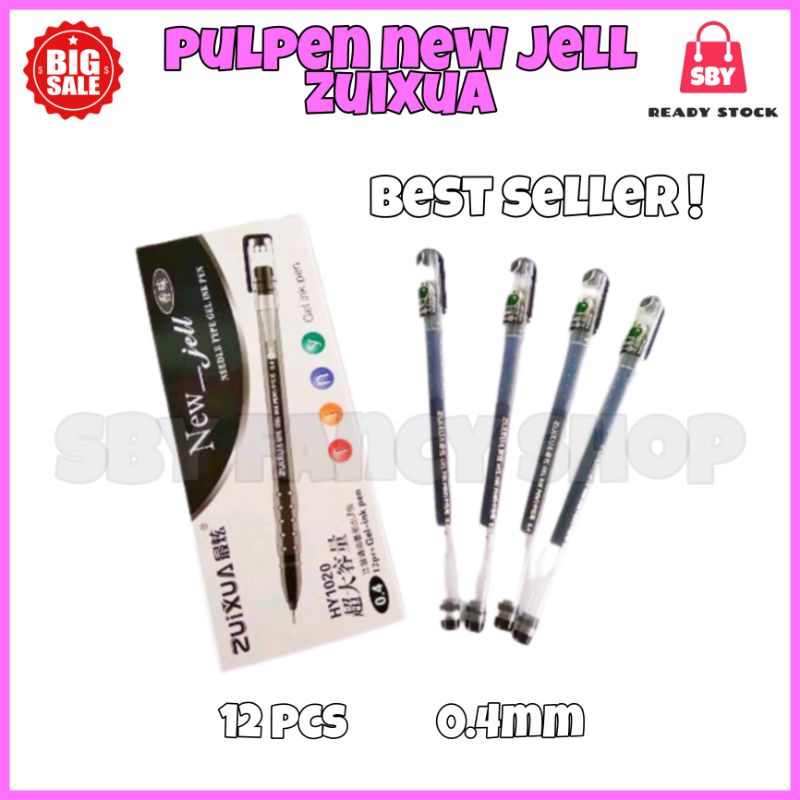 

(12 pcs) BOLPEN NEW JELL ZUIXUA HITAM HY1020 / BOLPOIN PEN GEL INK PEN BLACK ZUIXUA