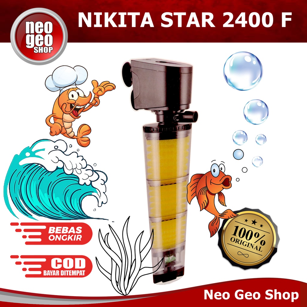 Nikita Star NS 2400F 2400 F built in Filter Tabung Mesin Pompa Aquarium