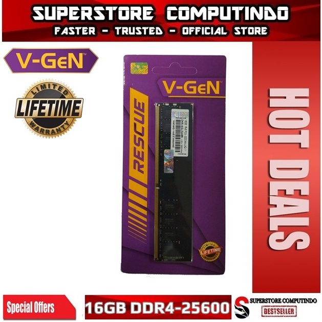 RAM V-GEN Rescue DDR4 16GB PC25600/3200Mhz LONG DIMM