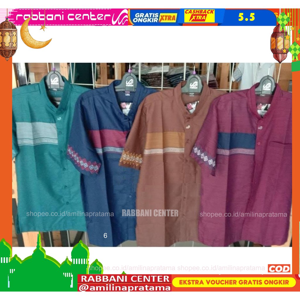 kemko rabbani ASLI raziiq merah coklat hijau navy pakaian  koko rabani