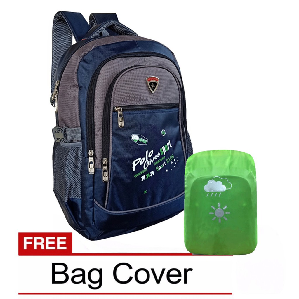 Tas Ransel Pria Tas Ransel Sekolah Polo Gives 710 Biru Raincover