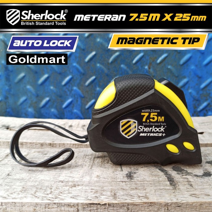 Meteran Sherlock Auto Lock Metrics 7.5 Meter Magnetic Tip